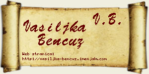 Vasiljka Bencuz vizit kartica